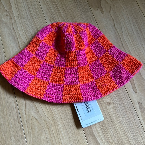 Pitusa Accessories - Pitusa Checkered Crochet Bucket Hat